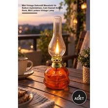 Yenilig 4 Adet Renkli Nostaljik Gaz Lambası – Mini Vintage Dekoratif Masaüstü ve Balkon Aydınlatması, Cam Hazneli Sürpriz Renk, Mini Lantern Vintage Lamp