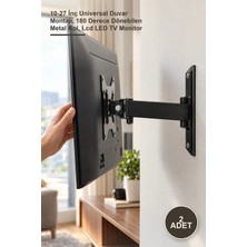 Yenilig 2 Adet Hareketli Tv Askı Aparatı – 10-27 Inç Universal Duvar Montajı, 180 Derece Dönebilen Metal Kol, LCD LED Tv Monitor