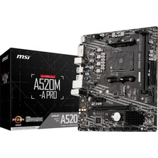 Store A520M-A Pro Am4 Ddr4 Bellek 4600(OC) DVI HDMI M.2 Usb3.2 Matx
