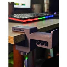 Store Gümüş Mavi Premium Asılabilir Kulaklık Standı-Sağlam Kaydırmaz Keçeli, Ergonomik Storm Edition
