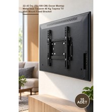 Yenilig 10 Adet Sabit Tv Askı Aparatı – 22–43 Inç (55–109 Cm) Duvar Montajı Metal Ince Tasarım 40 kg Taşıma Tv Wall Mount Fixed Bracket