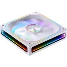 Store ZA-120WR (Ters) Pc Kasa Fanı, Ters Bıçak, 4 Taraflı Sonsuzluk Aynalı Sessiz Bilgisayar Argb Fanı 2400RPM, Pwm Entegre M & F Kafası, Alüminyum Etiket, 28MM Kalın, Beyaz