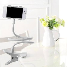 Store Telefon Tutucu 360 Derece Haraket Edebilen Kelepçeli Montaj, Esnek Kollu Telefon Tutucu, Yatak Odası Masaüstü Ofis Kütüphane Mutfak Kolay Kurulum Esnek ve Güçlü Çok Amaçlı Evrensel Telefon Tutucu