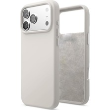 Store Apple iPhone 17 Pro Uyumlu Içi Kadife Lansman Silikon Kılıf Kapak Geniş Kamera Koruması Darbe Emici Şık ve Dayanıklı Telefon Aksesuarı (Bej)