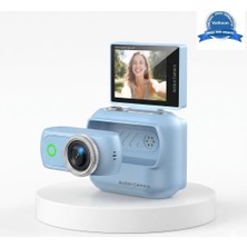 Store 1080P Dijital Video Kamera (32GB) Kart Dijital Vlog Fotoğraf Makinesi Türkçe Mavi