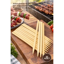 Yenilig 60 Adet Ahşap Geniş Çöp Şiş – Adana Kebap ve Şiş Kebap Için Doğal Bambu/ahşap, Pürüzsüz 25 cm Skewer