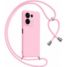 Store Poco X6 Pro ile Uyumlu Özel Üretim Ayarlanabilir Ipli Boyun Askılı Silikon Kılıf Kadife Iç Yapılı Viper Boyun Çapraz Taşıma Özellikli Asılabilen Ipli Telefon Kılıfı Pembe