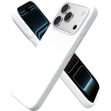Store iPhone 17 Promax Uyumlu Silikon Telefon Kılıf Arka Kapak Koruma Leke Tutmaz Kolay Temizlenen Kutulu Hediye Ince Hafif Dayanıklı Kaymaz Modern Tasarım Orijinal Lansman Kalitesinde (Beyaz)