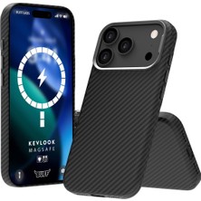 Store iPhone 17 Pro Max ile Uyumlu Kablosuz Şarj Uyumlu Destekli Kevlook Kılıf Darbe Önleyici, Tam Koruma (Siyah)