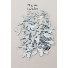 Birsence Oya Abiye Bileklik Kolye Pleksi Metalik Plastik Pul Gümüş Renk 24 Gram 330 Adet - BNC575