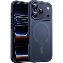 Store Apple iPhone 17 Pro Max Için Kamera Çıkıntılı Magsafe Ile Uyumlu Şarj Destekli Hassas Tuşlu Yumuşak Mat Kılıf - Lacivert