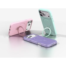 Store Galaxy A57 ile Uyumlu Kılıf Magsafe ile Uyumlu Z-Samara Kapak Wireless Şarj Özellikli Stand Olabilen A57 Kilif Yeşil