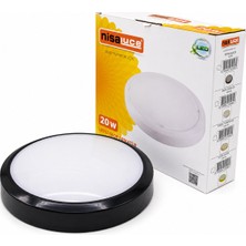 Store 20W Siyah Metal Kasa Sıva Üstü Yuvarlak Ledli Glop Armatür IP20 6500K - 1800LM E1212/S