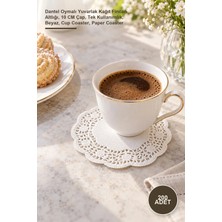 Yenilig 200 Adet Kağıt Bardak Altlığı – Dantel Oymalı Yuvarlak Kağıt Fincan Altlığı, 10 cm Çap, Tek Kullanımlık, Beyaz, Cup Coaster, Paper Coaster