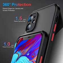 Store iPhone 11 ile Uyumlu Arka Kısmı Mat Şeffaf Yapıya Sahip Kenarları Silikon Tpu Malzemeden Üretilmiş Renkli Tuşlara Sahip Kamera Korumalı Transparan Kılıf (Siyah)