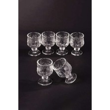 Birsence Ayaklı Kahve Yanı Bardağı Kristal Kesim Shot Bardak 7cm x 4 cm 6 Lı Set