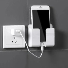 Store Duvara Monte Telefon Tutucu, Yapışkanlı Şarj Standı, Matkapsız Pratik Kurulum, Yatak Odası, Banyo ve Mutfak Için Evrensel Telefon Askısı Düzenleyici (Beyaz) - (2'li Paket)