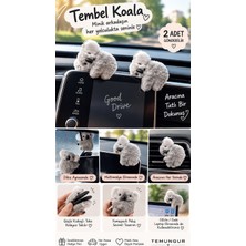Temungur Tembel Koala Araç Içi Süs Kıskaçlı 2'li Set – Dikiz Aynası & Multimedya Ekran Süsü