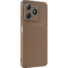 Store Realme C61 Kılıf Auto Focus Karbon Kapak - Kahverengi