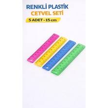 Store Renkli Plastik Cetvel Seti 15 cm – 5 Adet | Şeffaf, Dayanıklı ve Net Ölçüm | Okul, Ofis ve Kırtasiye Kullanımı