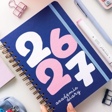 Store 2026-2027 A5 Spiralli Renkli Akademik Ajanda 16 Aylık Motivasyon Sayfalı - 26-27