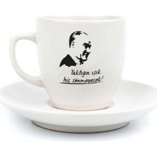 Store Yaktığın Işık Hiç Sönmeyecek! Krem Türk Kahvesi Fincanı - Hediye Seramik Türk Kahvesi Fincanı