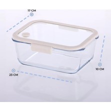 Store Fika Glace Vakumlu Cam Saklama Kabı 1900 ml Bej