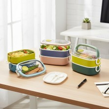 Store 1300ML 2 Katlı 2 Bölmeli Paslanmaz Çelik Yemek Kabı – 18/10 (304 Kalite) Çelik Iç Hazneli, Sızdırmaz Termal Öğle Yemeği Kutusu | Kaşık Çatal Dahil, Sağlıklı ve Taşınabilir Bento Box (Mavi)