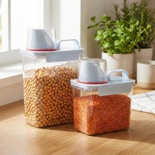 Store 2’li Saklama Kabı – Sıkı Kapanan Ölçekli Kapak, Sızdırmaz Erzak Bakliyat ve Deterjan Için Çok Amaçlı Set (1100 ml 1800 Ml)