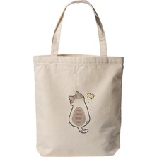 Store Kedi - Baskılı Bez Omuz Çantası Pinterest Çanta (35X40 Cm)