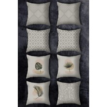Store Çift Tarafı Baskılı 43X43 Kırlent Kılıfı 8'li Set Kombini
