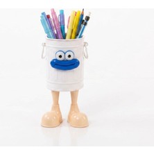 Store Walky Bin Ayaklı Kalemlik - Sevimli Yüz Figürlü Masaüstü Kalem Kutusu, Ofis ve Çocuk Odası Düzenleyici, Makyaj Fırçalığı, Hediyelik Plastik Kalem Standı