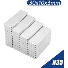 Store Köşeli Neodyum Mıknatıs Magnet Dikdörtgen 30X10X3 mm - 5 Adet
