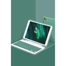 Store Apple iPad Pro 12.9 (2024) Kılıf KC01 Smart Klavyeli Tablet Kılıfı - Koyu Yeşil