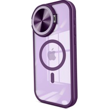 Store Apple iPhone 15 Pro Kılıf Teleskop Lens Magsafe Silikon Kapak - Derin Mor