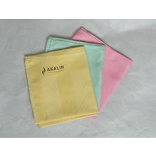 Store Akalın Orijinal 3'lü Profesyonel Mikrofiber Temizlik Bezi - Ithal Ürün - Tek Dokunuş (Pembe-Sarı-Yeşil)