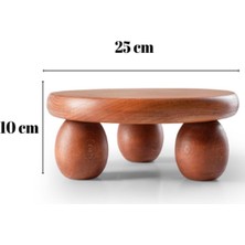 Store Büyük Boy El Yapımı Doğal Ahşap Sunum Standı – Top Ayaklı Şık Sunum Tahtası ve Tabağı, Sofra Servis Sunumluk, Dekoratif Ahşap Stand, %100 Dayanıklı ve Uzun Ömürlü El Yapımı Tasarım