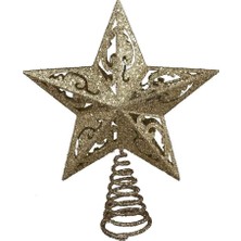 Store Kurt Adler Noel Ağacı Tepe Süsü, 5-Zackiger Yıldız Altın Renkli Glitzerverzierung (20,32 Cm)