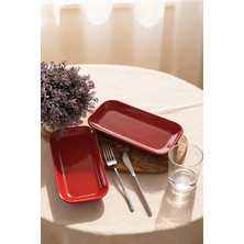 Store Kırmızı Pergamon Kayık Tabak 26 cm 2 Adet 506