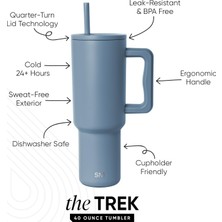 Store 40 Oz Saplı ve Hasır Kapaklı Bardak | Yalıtımlı Bardak Yeniden Kullanılabilir Paslanmaz Çelik Su Şişesi Seyahat Kupası Bardak Tutucu Dostu | Kadın Erkek Ona Hediyeler | Trek Koleksiyonu