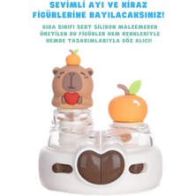 Store Diller 520ML Sevimli Hayvanlar Süslü Pipetli/pipetsiz Boyun Askılı Paslanmaz Çelik Termos (Capybara)