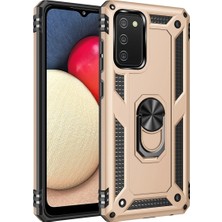 Store Samsung Galaxy A03S Kılıf Sofya Yüzüklü Silikon Kapak - Gold