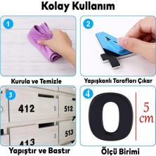 Store Yapışkanlı Kapı Numarası Küçük Boy 50 mm 5 cm Numara 0 Rakam Sıfır Sayı Siyah Renk Numaralar 1 Adet