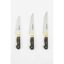 Store El Yapımı Venge Saplı Sarı Bilezikli Et Bıçağı Seti - 3 Parça