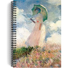 Store Claude Monet/woman With A Parasol, 1886 | Spiralli Defter 11 | A5 | Çizgisiz | 100 Sayfa | Sanat