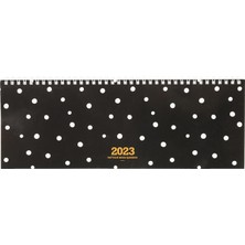 Store Keskin Color 2023 Aj-65 12X33,5 Haftalık Masa Ajandası, Siyah Puantiye