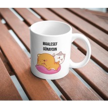 Store Maalesef Günaydın Baskılı Kupa Bardak Komik Yazılı Hediyelik Çay Kahve Kupası