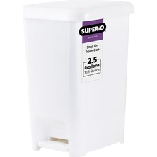 Store Ayak Pedallı Ince Çöp Kutusu, 2,5 Galon Kapaklı Çöp Kutusu, Küçük Plastik Çöp Kutusu, Banyo, Mutfak, Ofis, Masa Altı, Yatak Odası, Yurt Için Mini Çöp Kovası, Beyaz