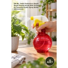 Yenilig 10 Adet Şeffaf Tombul Boş Sprey Şişesi – 350 ml Tetikli Püskürtücü Başlık Renkli Plastik Gövde Bitki Sulama Ev Temizliği Kuaför Spray Bottle