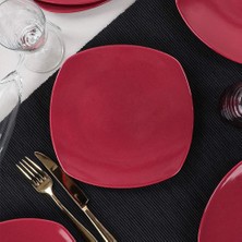 Store Carmen Kırmızı Köşem Pasta Tabağı 22 cm 6 Adet